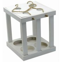 Porte-bouteille de vin en bois blanc cm22,2x22,3h25,5