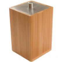 Porte-coton en bambou, Récipient pour coton (LxlxH) : 7,6 x 7,6 x 11cm Marron Rangement pour coton, Accessoires de salle de bain, Accessoires de