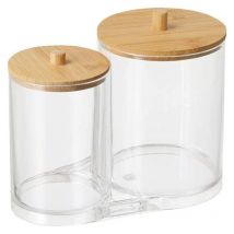 Porte-coton-tige, distributeur de coton-tige, boîte de rangement pour coton-tige avec couvercle en bois