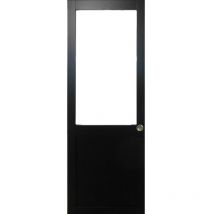 Gd Menuiseries - Porte Coulissante Atelier Noir H204 x L63 Sans Meneau Et 2 Coquilles