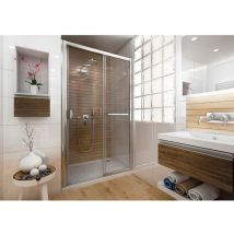 Anconetti - Porte coulissante gauche, 2 éléments sans seuil ancosmart en verre Sécurit transparent 6 mm, 160x200 cm, profil argent poli brillant
