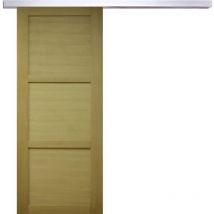 Gd Menuiseries - Porte Coulissante Bois Ayous 3 Panneaux H204 x L83 + Rail Alu