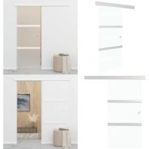 Porte coulissante à butées Verre esg et aluminium 76x205 cm - Portes Coulissantes - Porte Vitrée - Portes En Verre - Porte Aluminium - Portails
