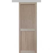 Gd Menuiseries - Porte Coulissante Atelier 2 Panneaux chene H204 x L73 + Rail Alu