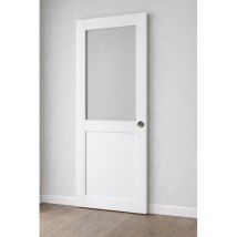 Porte Coulissante Atelier Blanc H204 X L73 Sans Meneau Et 2 Coquilles