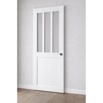 Gd Menuiseries - Porte Coulissante Atelier Blanc H204 x L73 Et 2 Coquilles