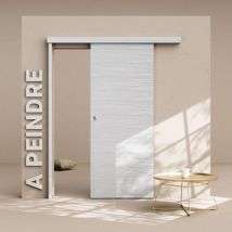 Mon Marché Déco - Porte Coulissante avec Rail - Prépeinte Mayotte 83 cm - Avec butée