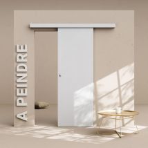 Mon Marché Déco - Porte Coulissante avec Rail - Prépeinte Plane 73 cm - Sans butée