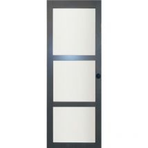 Gd Menuiseries - Porte Coulissante Blakeria Ral7016 Vitrée H204 x L93 Et 2 Coquilles Noir
