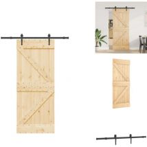 Porte coulissante et kit de quincaillerie 85x210 cm pin massif - Porte Coulissante - Portes Coulissantes - Porte Intérieure - Porte Coulissante