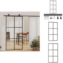 Porte coulissante et quincaillerie Verre et Aluminium 102x205cm - Portes Coulissantes - Porte Vitrée - Porte Aluminium - Portes Intérieures - Kit De