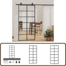 Porte coulissante et quincaillerie Verre et Aluminium 90x205 cm - Portes Coulissantes - Porte Vitrée - Porte Aluminium - Portes Intérieures