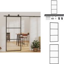 Porte coulissante et quincaillerie Verre et Aluminium 90x205 cm - Portes Coulissantes - Porte Vitrée - Porte Aluminium - Portes Intérieures
