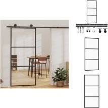 Porte coulissante et quincaillerie Verre et Aluminium 90x205 cm - Portes Coulissantes - Porte Vitrée - Porte Aluminium - Portes Intérieures
