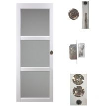 Gd Menuiseries - Porte Coulissante Kenya Blanc Vitree H204 x L73 + Serrure a Condamnation