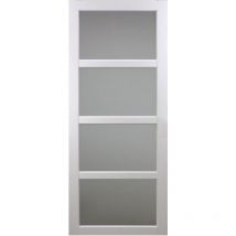 Gd Menuiseries - Porte Coulissante Tana Blanc Vitrée H204 x L83
