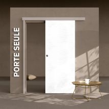 Mon Marché Déco - Porte Coulissante Seule - Prépeinte Mayotte 83 cm