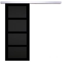 Gd Menuiseries - Porte Coulissante Telia Noir 4 Panneaux H204 x L83 Avec Rail Alu