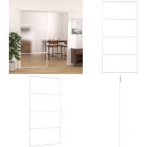 Porte coulissante Verre esg dépoli aluminium 102,5x205 cm Blanc - Portes Coulissantes - Porte D'entrée - Porte Vitrée - Porte Blanche - Porte