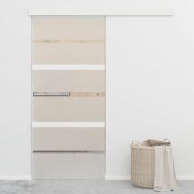 Porte coulissante butées souples Verre ESG aluminium 90x205 cm