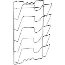 Trimec - Porte Couvercles Vertical en Métal, Range Couvercle Mural avec 5 Compartiments, Rangement Couvercle Casserole pour Placard ou Mural, 40.7 x