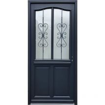 Porte D'Entrée Bois Vitrée, Sanna, H,215Xl,90 P,Gauche Cote Tableau