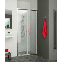 Roth - Porte de douche 2 battant equi argent poli verre clair ht 1900mm 775-807mm