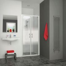 Roth - Porte de douche 2 battant equi argent poli verre clair ht 1900mm 875-907mm