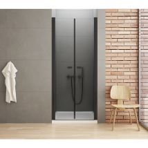 Otitec - Porte de douche battante 150 cm noir rhodes black - noir
