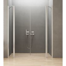 Otitec - Porte de douche battante 2 parties fixes 120 cm chrome corfou chrome - chrome