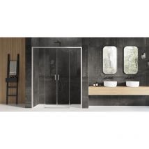 Otitec - Porte de douche chrome 160 cm coulissante droite 4 volets ibiza chrome