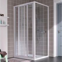 Leda – Porte De Douche Coulissante 3 Vantaux – Accès De Face – Largeur 120 Cm – Installation En Niche Ou Angle – Ouverture Droite/gauche