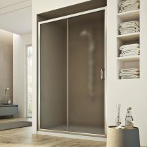 Idralite - Porte de douche coulissante verre opaque h 185 mod Replay 1 porte 110 cm
