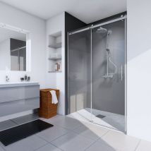 Schulte - Porte de douche coulissante, verre 6 mm, profilé aspect chromé, NewStyle Urban 160 x 200 cm