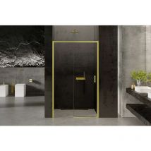 Otitec - Porte de douche dorée 120 cm 2 volets coulissante gauche kapri gold