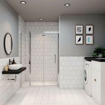 Aica Sanitaire - aica porte de douche 100x185cm en verre anticalcaire 2 verres mobile et un verre fixé