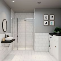 Aica Sanitaire - aica porte de douche 120x185cm en verre anticalcaire 2 verres mobile et un verre fixé