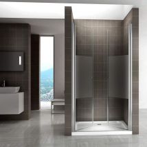 Moments Of Glass - maia Porte de douche 80x195 cm verre sérigraphié - ajustable de 80 à 84 cm