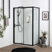 Kiamami Valentina - Porte De Douche Niche 140Cm + Paroi Fixe 70Cm Avec Porte Coulissante City