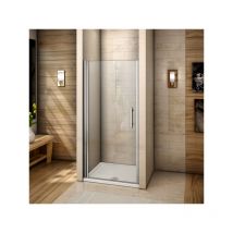 Aica Sanitaire - Porte de douche pivotante 70x195cm verre anticalcaire installation en niche avec le receveur de 70x90x3 cm