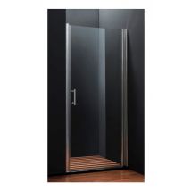 Planetebain - Porte de douche pivotante 80x190 cm aluminium chromé verre de sécurité 6 mm anticalcaire réversible