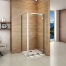 Aica Sanitaire - Porte de douche pivotante 90x90x187cm largeur de la paroi de douche de 90cm