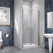 Acezanble - Porte de douche pivotante et pliante 110x195cm, en niche