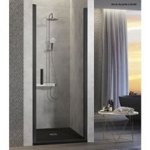 Porte de douche pivotante NARDI profil noir mat 60-64 cm