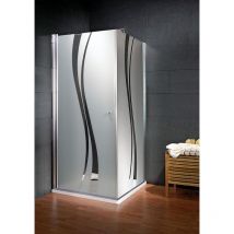 Porte de douche pivotante + paroi de retour fixe, verre 5 mm anticalcaire, profilé aspect chromé, Style 2.0 Schulte Liane, 90 x 90 x 193 cm