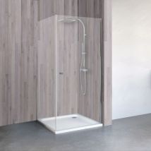 Schulte - Porte de douche pivotante + paroi de retour, verre 5 mm, profilé aspect chromé 75 x 80 x 190 cm