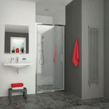 Rothalux - Porte de douche pivotante equi argent poli verre clair ht 1900mm 875-907