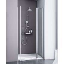 Porte de douche pivotante sur paroi fixe, verre transparent anticalcaire, NewStyle Schulte, 120 x 192 cm