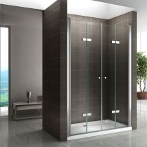 Cadentro - Porte de douche pliante 84x185 cm Verre transparent - ajustable de 84 à 88 cm