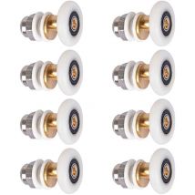 Dksfjkl - Porte de Douche - Rouleau Roulette Roue pour Porte de Douche Roulettes Coulissantes Porte Roue de Remplacement pour Rouleau 8 pièces 25mm